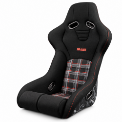 Braum Falcon-R Series Black with Red Plaid Fixed Back Bucket FRP Composite Seat
